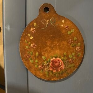 Vintage Floral Painted wood cutting board